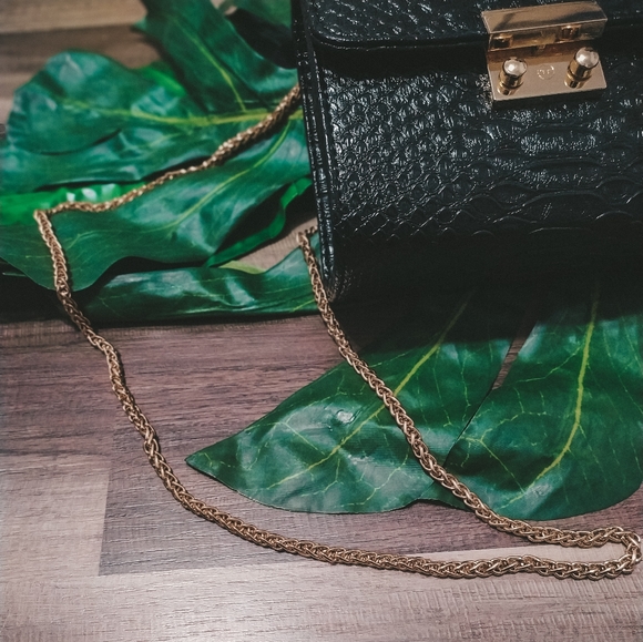 Faux Croc Bag Black - Picture 5 of 7